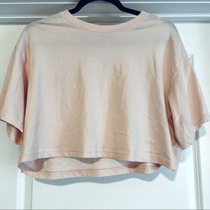 H&M Light Pink Boxy Crop Top Size M